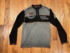 Vintage Harley Davidson Long Sleeve Shirt Biker Motorcycle SYN3 Embroidered