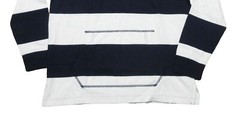 Polo Ralph Lauren Men’s Navy/White Striped Polo Bear Rugby Hooded Henley Shirt