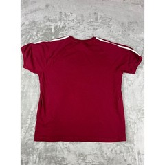 Adidas Originals Trefoil T-Shirt Large L Maroon White 3-Stripes Crewneck Cotton