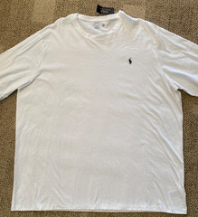 Polo Ralph Lauren T-Shirt Long Sleeve 100% Cotton White Mens Size 4XLT Tall