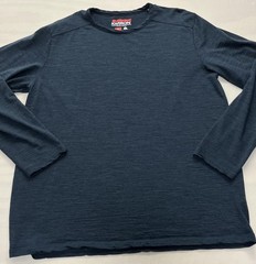 KARBON Shirt Mens XL Blue 100% Merino Wool Long Sleeve Base layer Crewneck