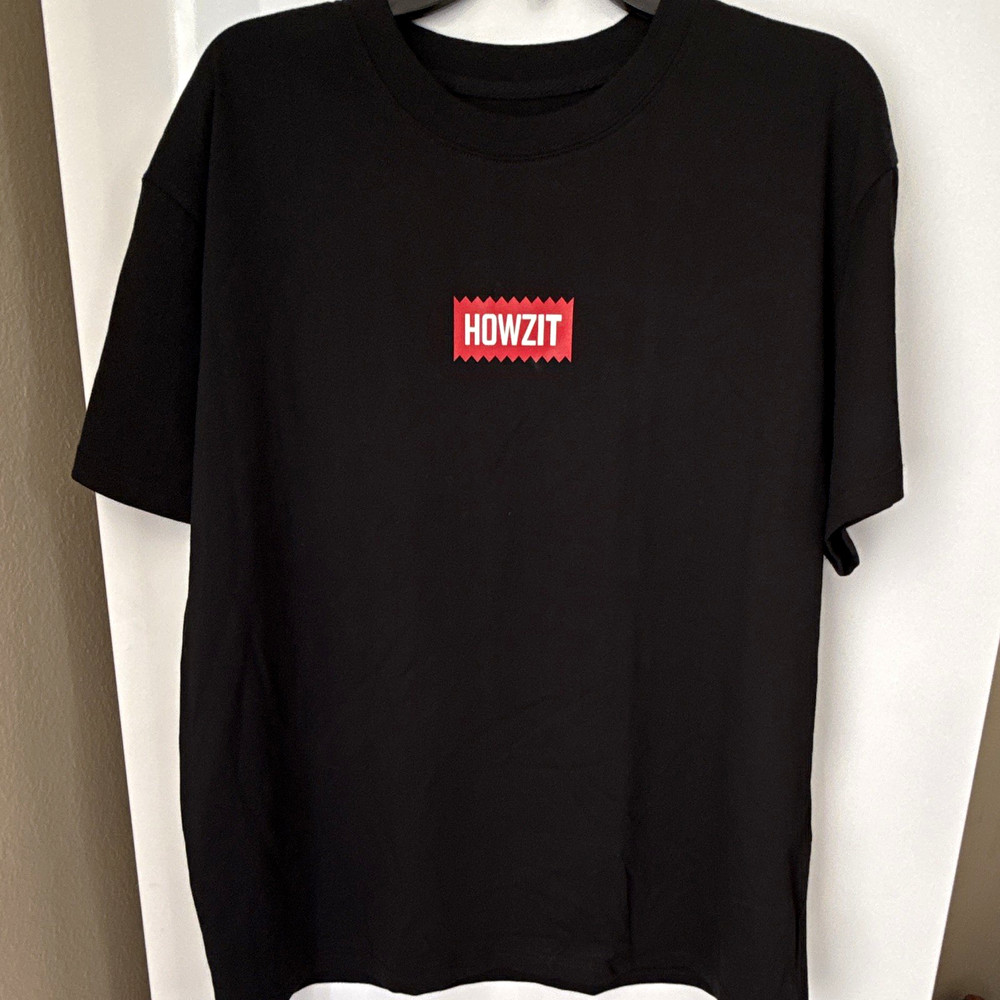 BAIT Howzit Graphic Logo T-Shirt Black Crew Neck Short Sleeve Men’s M