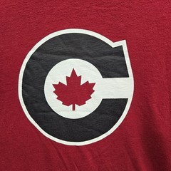 Olympics Men Shirt L/G Red Team Canada Maple Leaf Tee Logo Pullover