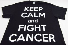 Mens NEW Keep Calm And Fight Cancer Black Short Sleeve T-Shirt Size Large