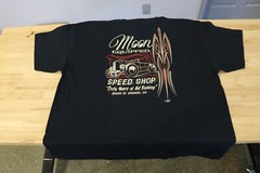 Men’s Mooneyes Moon Hot Rod Speed Shop Black Hot Rod T-Shirt Cotton MQT075BK
