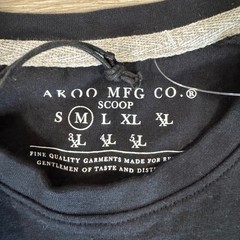 AKOO Highly Decorated T-Shirt Mens Medium Black Eagle Graphic Scoop Hem NWT
