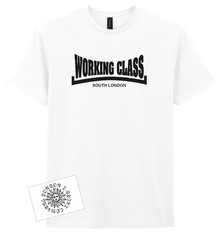 Working Class Logo T-Shirt – Customise The Town Name, Retro, Punk, Various Cols