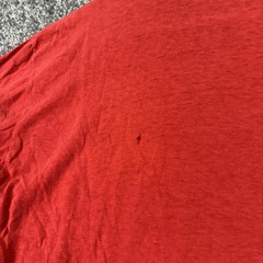 Vintage Stedman Shirt Mens Large Red Blank Distressed Tee USA Casual Workwear