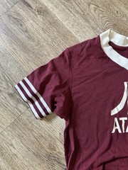 Vintage 80s Atari Video Game T Shirt Logo Athletic Ringer Tee Soffe USA Sz M