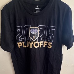 Size M Fanatics Golden State Valkyries 2025 Playoffs Black Crew Short Sleeve