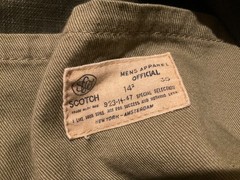 RECOLOURED ARMY SCOTCH & SODA TWILL CAMO BUTTON UP LONG SLEEVE ( MENS L ) AS IS