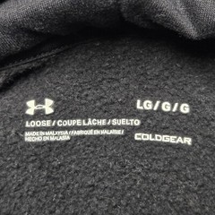 Under Armour Shirt Mens Large Black Short Sleeve Loose Fit Hooded Pullover