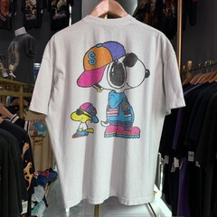 Snoopy Woodstock Hip Hop Washed T-Shirt White XL