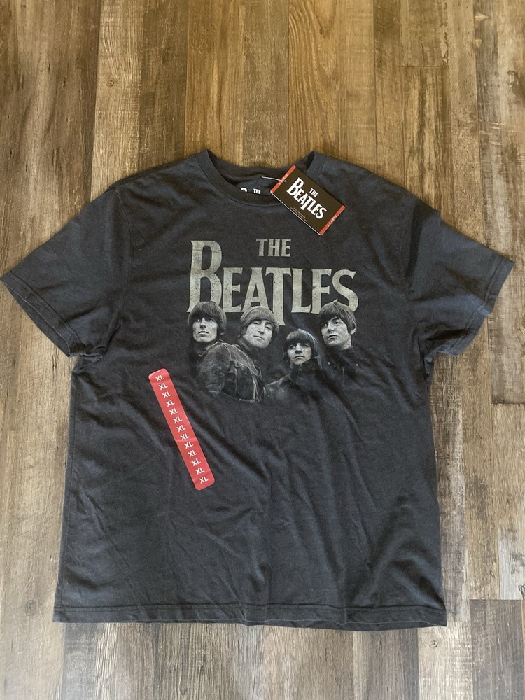 The Beatles 1965 American Tour Black Graphic Print Crew Neck T-Shirt Men’s XL