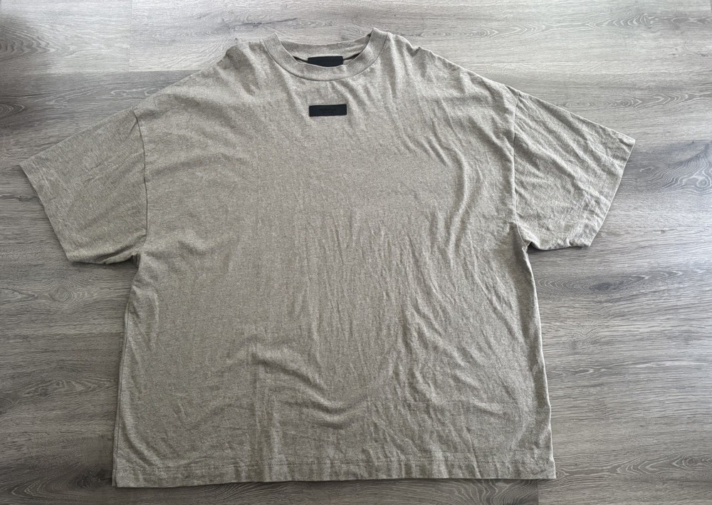FEAR OF GOD FOG Essentials Oversized LOGO Appliqué HOMESTEAD Heather T-Shirt XXL