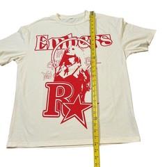 Romwe White Embers Letter Print Crew Neck Tee T-shirt Size Large Emo