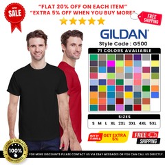 Gildan Mens G500 Heavy Cotton Plain Solid Short Sleeve Casual Blank T-Shirt