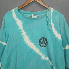 Vintage Thrashed Hypercolor T Shirt Mens Large Turquoise Tye Dye Logo Round Neck