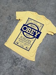 Vintage Obey Tshirt Yellow Super Soft Light Material Activism Street Art Graf