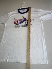 NEW VINTAGE 80s Hanes Ringer Shirt Get High On Life Skateboard Cartoon M 38-40