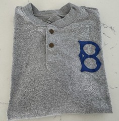 Brooklyn Dodgers Gray Heavyweight Henley 47 Brand Shirt Mens XL Embroidered