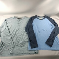Lot of 10 Crew Neck Pull Over Long Sleeve T-shirts Mens Size M/L/XL