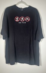 Vtg Y2K No Boundaries black graphic “No Fun” tshirt trashed XL skater streetwear