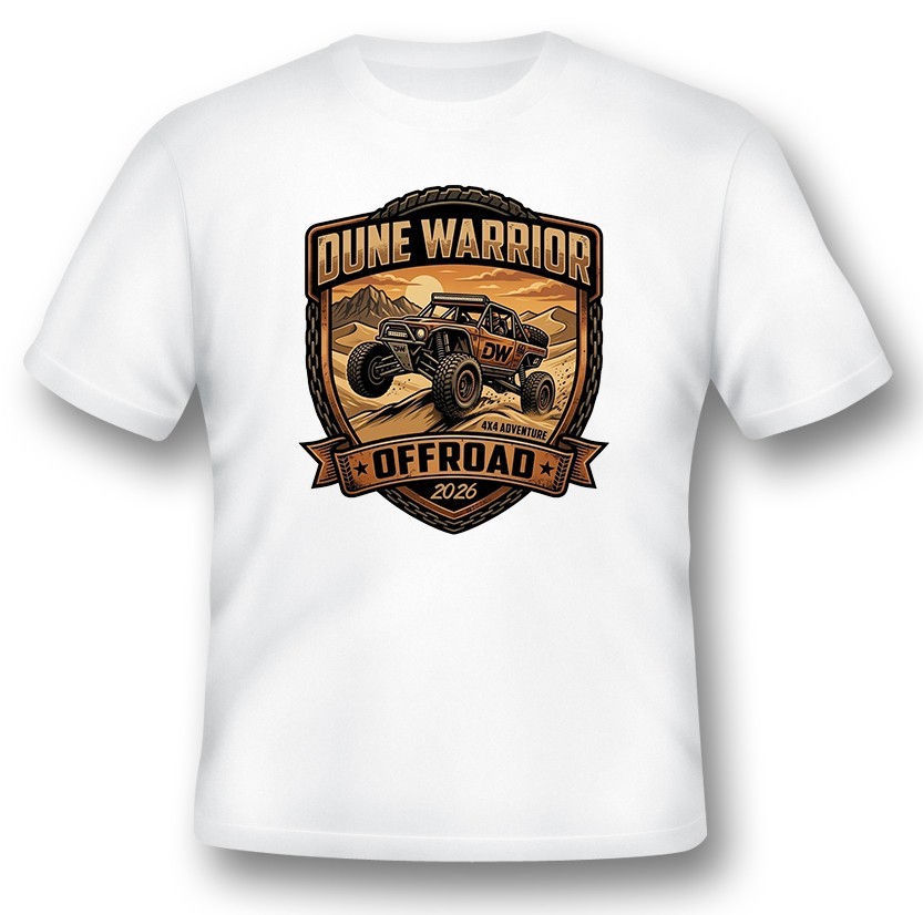 Dune warrior offroad 2026 tee shirt white or black. for your atv utv offroad fun