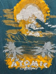 Grunt Style Shirt Mens Large Teal Fly Atomic Airlines Graphic Short Sleeve Tee