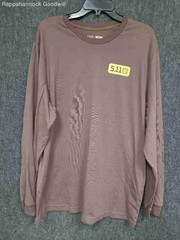 5.11 Tactical Men’s Brown Long Sleeve Always Be Ready Graphic T-Shirt Sz XL
