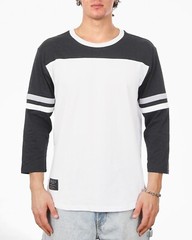 ZIMEGO Men’s Baseball Tee 3/4 Sleeve Crewneck Cotton Blend Athleisure Activewear
