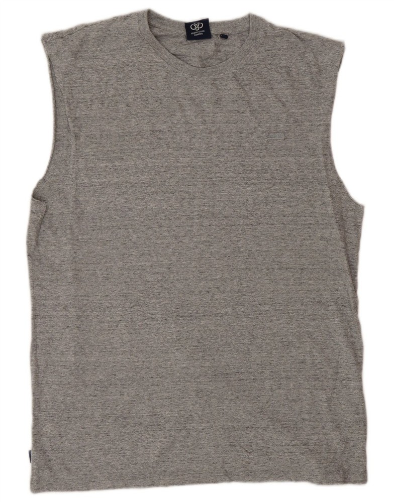 Superdry Mens Vest Top Medium Grey Flecked Cotton DW08