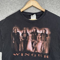 Rare Vintage Winger Band Tour Shirt Size Extra Large Black Faded Worn