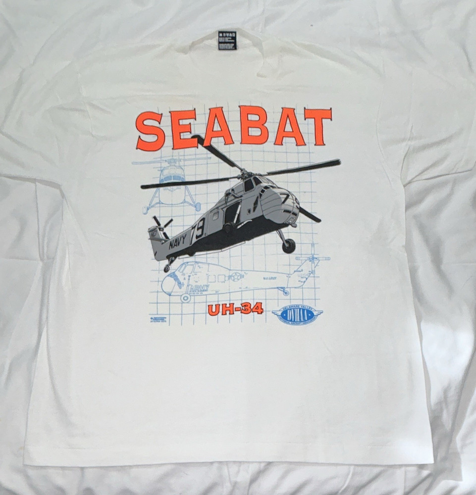 Vintage Fruit of the Loom Men’s XL Navy SEABAT UH-34 Helicopter Graphic T-Shirt