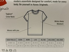 New Hanes 3-PACK Originals Crew Neck T Shirt Wicking Stretch Size 46-48 XL (HB20