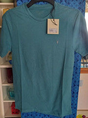 AllSaints Brace Embroidered Logo Crew T-Shirt in XS MD131G (Multiple Colours)