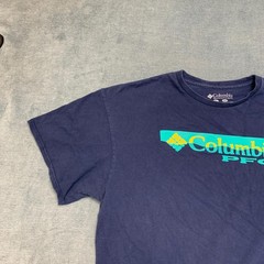 Columbia Sportswear Company T Shirt Mens XL Blue Cotton Wordmark Logo Comfort