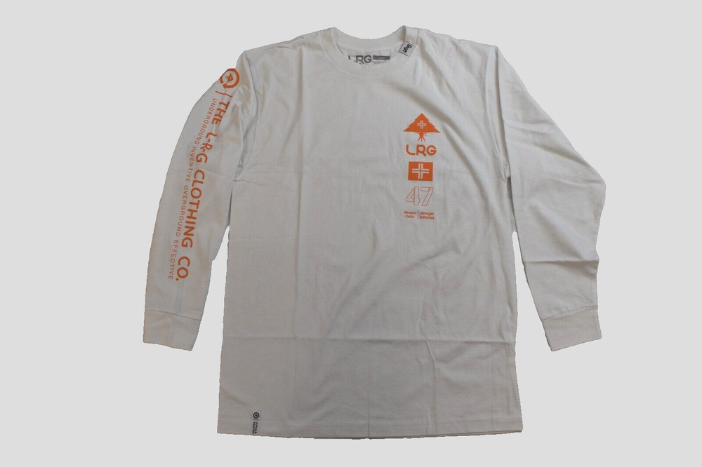 Lifted Research Group LRG Mens Strong Branches White Long Sleeve Shirt NWT Small
