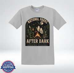 National Parks After Dark Cryptid Campfire Bigfoot Mothman Graphic T-Shirt
