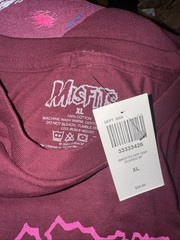Misfits T-Shirt Mens XL Maroon Scared BF Horror Punk Rock Hot Topic New Tag