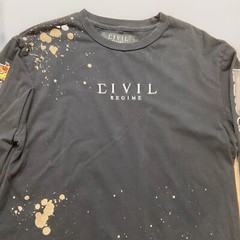 Civil Regime Through Hell & Back Long Sleeve T Shirt Mens SZ M Black Bleach Wash