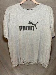 Puma Shirt Adult Large Grey Spell Out Logo Pullover Tee Mens