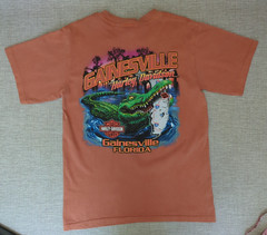 Harley-Davidson Gainesville Florida Motorcycle Graphic T-Shirt Orange Size S NWT