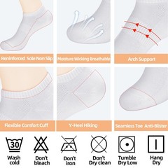 Women’s Ankle Cotton Socks – 8/12 Pairs Low Cut Athletic Running Thin No Show…