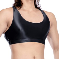 Men’s Crop Top Fitness Oil Shiny Transparent Sexy Sport Undershirts Smooth Vests