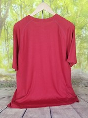 Adidas Mens Climate Red Wisconsin Front Print Stretch Shirt Medium