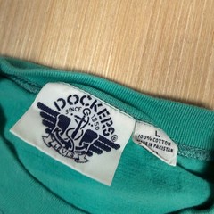 Vintage Dockers Levis Pocket T Shirt 90s Large Turquoise Teal