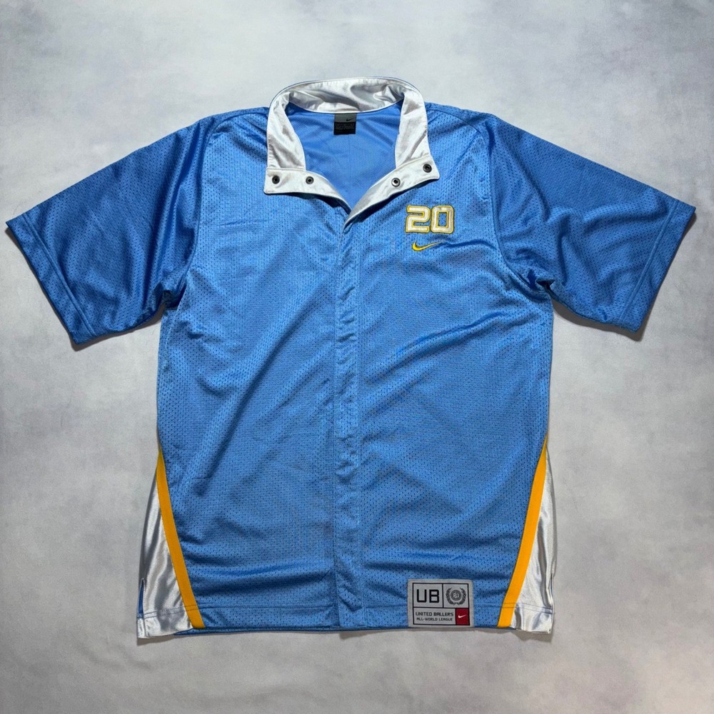 Vintage Nike United Ballers Warm Up Jersey Med Blue Ginobili Shooting Shirt Y2K