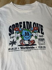 Spread love Earth Day Graphic T Shirt Size L Canned Goods