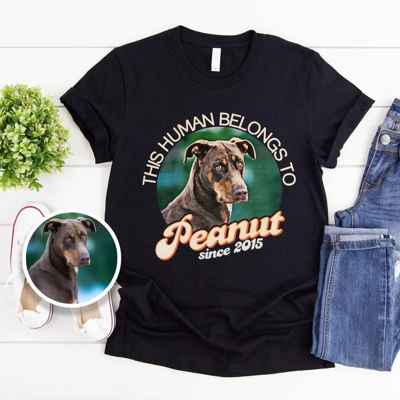Custom Dog Photo Comfort Tee Personalized Pet Picture Shirt
